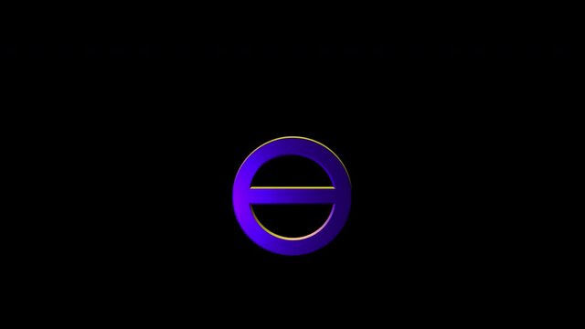 Alchemical Symbol For Salt Icon Animation. Purple text with alpha channel. Esoteric Alchemy symbology
