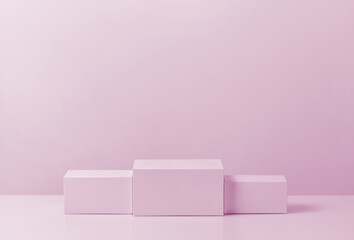 Pink podium for products display