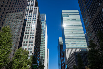 Fototapeta na wymiar 東京大手町のオフィスビル群の風景
