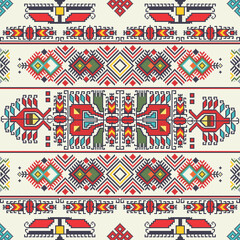 Bulgarian embroidery pattern 8 - obrazy, fototapety, plakaty