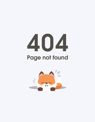 Design 404 error. Vector concept illustration for page 404.Template for a web page with 404 error.Error 404 Page Not Found Template With a little fox coming out of a hole