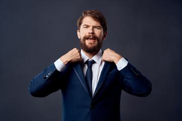 businessmen emotions hand gestures isolated background