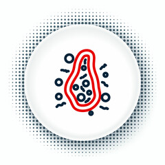 Line Bacteria icon isolated on white background. Bacteria and germs, microorganism disease causing, cell cancer, microbe, virus, fungi. Colorful outline concept. Vector