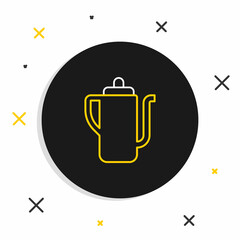 Line Traditional Chinese tea ceremony icon isolated on white background. Teapot with cup. Colorful outline concept. Vector