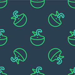 Line Washbasin icon isolated seamless pattern on blue background. Barber washing chair with washbasin. Hair washing chair. Vector