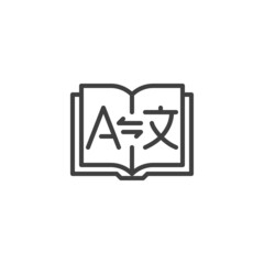 Dictionary, translator line icon
