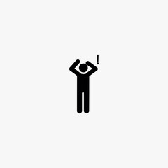 surprised man icon. surprised man vector icon on white background