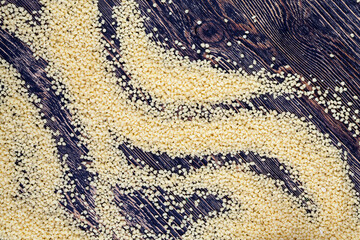 yellow dry crushed couscous is a traditional food for Africa