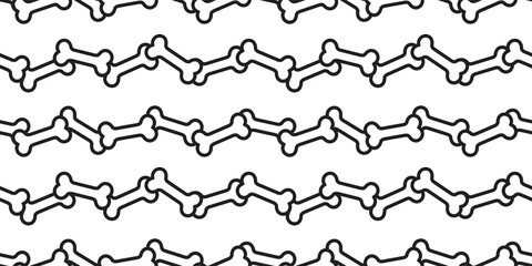 dog bone seamless pattern chain french bulldog paw footprint vector puppy pet cartoon scarf isolated repeat wallpaper tile background doodle illustration design