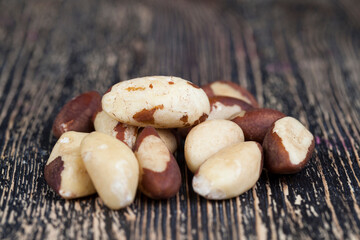 small amount of Brazil nuts, close up