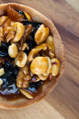 high-calorie dessert made of dough with natural ingredients