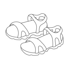 Sandal vector outline icon. Vector illustration flipflop on white background. Isolated outline illustration icon of sandal.