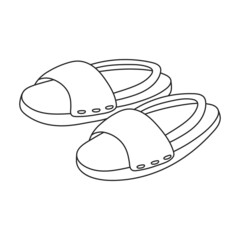 Sandal vector outline icon. Vector illustration flipflop on white background. Isolated outline illustration icon of sandal.