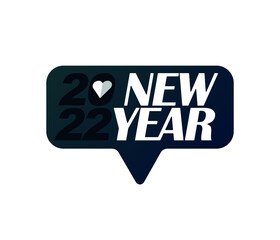 2022 text design. For brochure design template, card, banner. Vector illustration. Isolated on white background Happy new year and happy holidays concept.