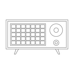 Radio vector icon.Outline vector icon isolated on white background radio.