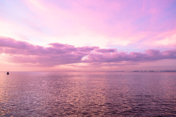 Sea sky beach with nature sunset