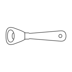 Bottle opener vector outline icon. Vector illustration corkscrew on white background. Isolated outline illustration icon of bottle opener .
