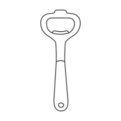 Bottle opener vector outline icon. Vector illustration corkscrew on white background. Isolated outline illustration icon of bottle opener .