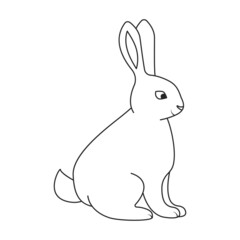 Rabbit vector icon.Outline vector icon isolated on white background rabbit.