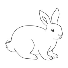 Rabbit vector icon.Outline vector icon isolated on white background rabbit.