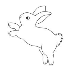 Rabbit vector icon.Outline vector icon isolated on white background rabbit.