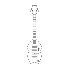 Electric guitar vector icon.Outline vector icon isolated on white background electric guitar.