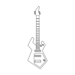 Electric guitar vector icon.Outline vector icon isolated on white background electric guitar. - obrazy, fototapety, plakaty