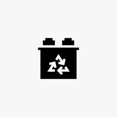 car battery icon. car battery vector icon on white background