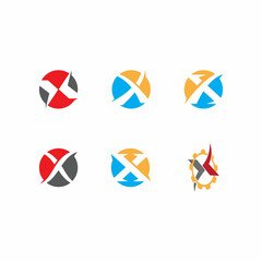 X Letter Logo Template vector icon illustration design