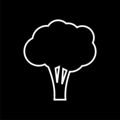 Broccoli icon isolated on dark background