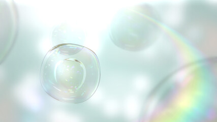 Soap bubbles or water droplets used as background for skin care products skin protection 3d_EP2