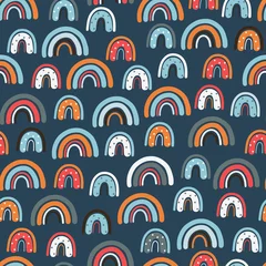 Behang Regenboog Helder regenboog naadloos patroon