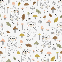 Seamless background with bears - 469248840