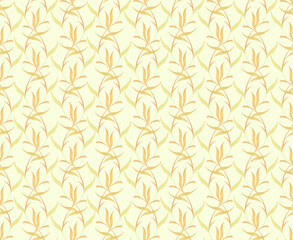botanical seamless pattern with 
branches on a yellow background