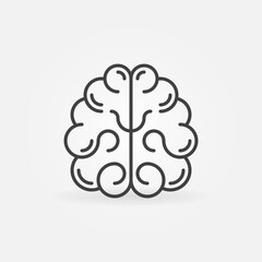 Human Brain outline icon - Vector symapses line symbol