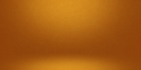 Empty orange studio room, used as background for display your products
