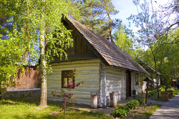 Fototapeta na wymiar Traditional ukrainian house in village Buzova, Kyiv Oblast, Ukraine
