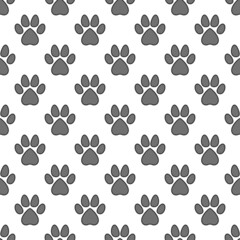 Fototapeta na wymiar Vector Pet Paw Print simple Seamless Pattern