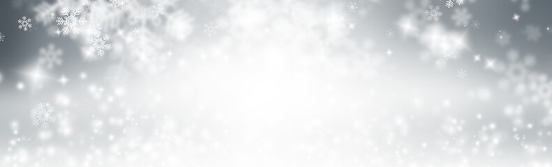 3D illustration Xmas white Bokeh blur backdrop. Circle light on blue background. abstract light wallpaper.