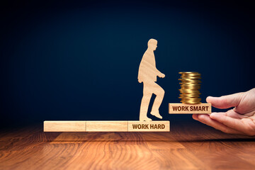 Work smart to earn more money concept