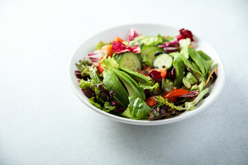 Healthy vegetable salad with avocado