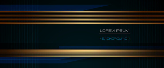 Fototapeta premium 56.Gold line pattern. geometric shape, blue-black background