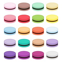 Colorful Macarons icon set. Vector illustration.