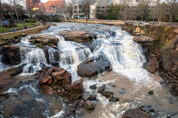 Fototapeta na wymiar A Reedy River Falls in Greenville, South Carolina