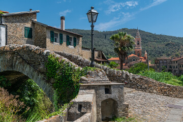 View of Dolcedo, a picturesque village near Imperia, Liguria, Italy