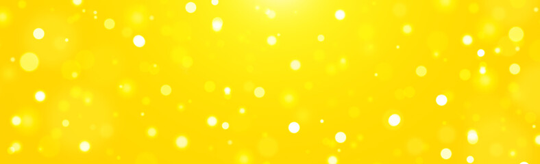 holiday background banner bokeh sunlight on yellow gold background