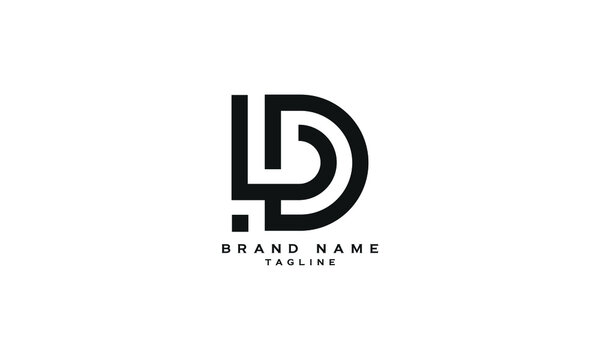 LD, ILD, DL, Abstract initial monogram letter alphabet logo design
