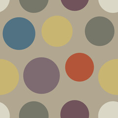 Seamless colored background with circles and geometric shapes, pattern for fabric and wallpaper. Abstract vector drawing in the style of impressionism.