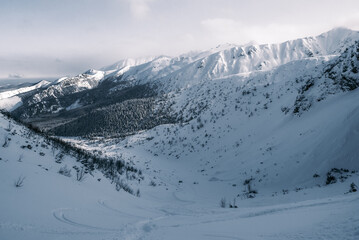 Winter mountain landscape, Tatra Mountains, Poland