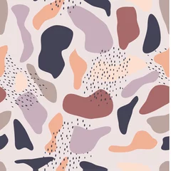 Tapeten Nahtloses Muster. Abstraktes trendiges Gekritzel im organischen Freihand-Matisse-Kunststil. Verschiedene Formen und Objekte. Zeitgenössische moderne Symbolvorlagen für Plakate, soziale Medien. Vektor © merfin